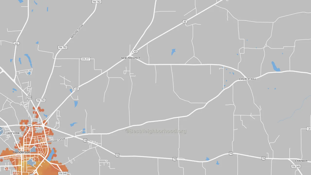 Bike Grade map of New Prospect, TX