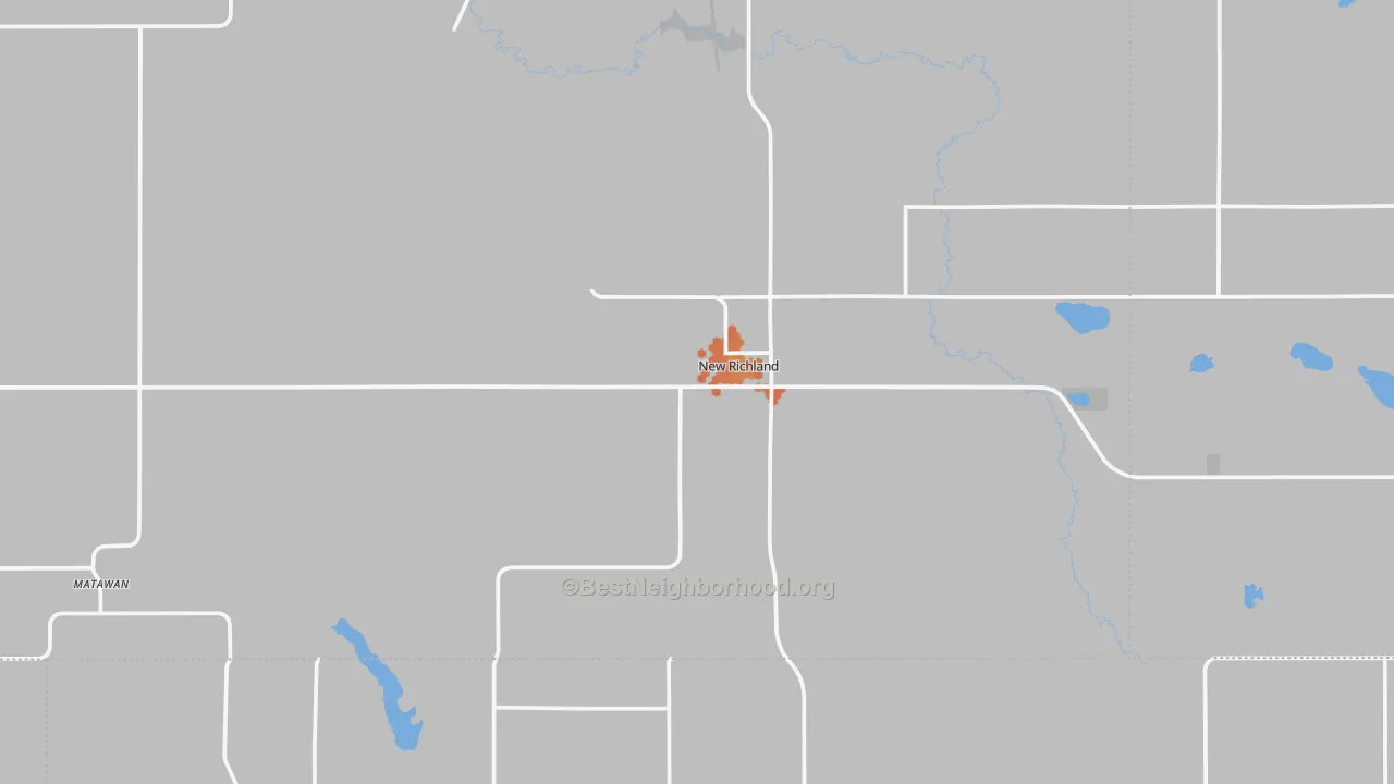 Bike Grade map of New Richland, MN