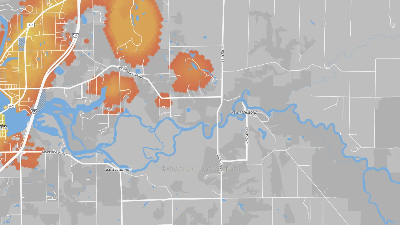 Bike Grade map of New Richmond, MI