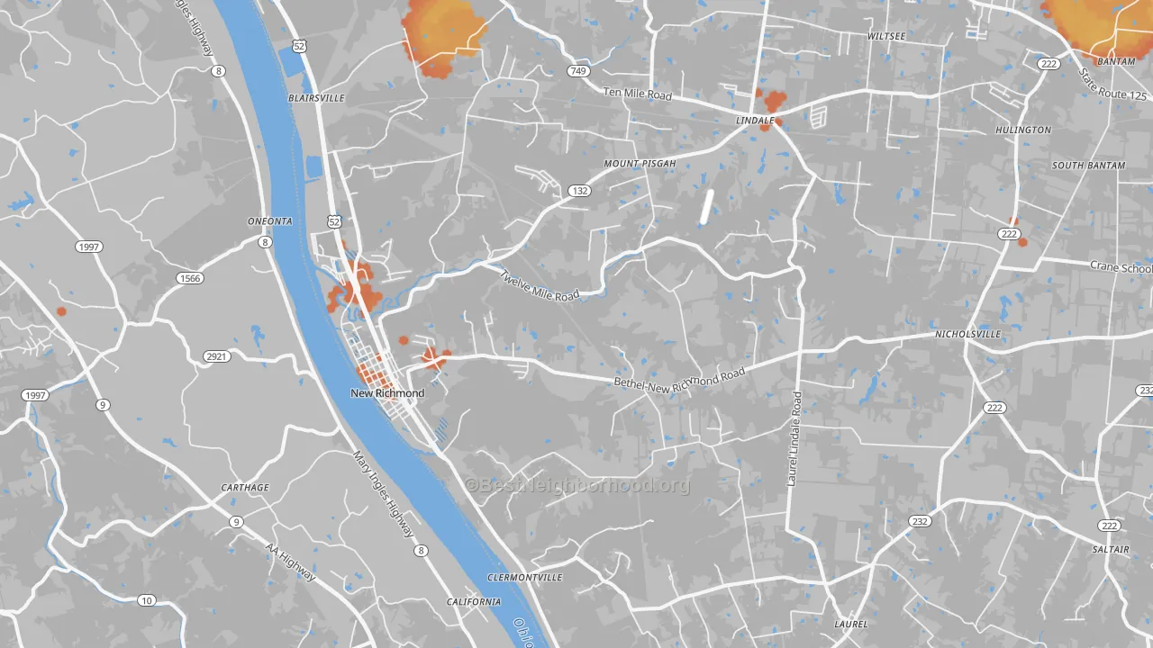 Bike Grade map of New Richmond, OH
