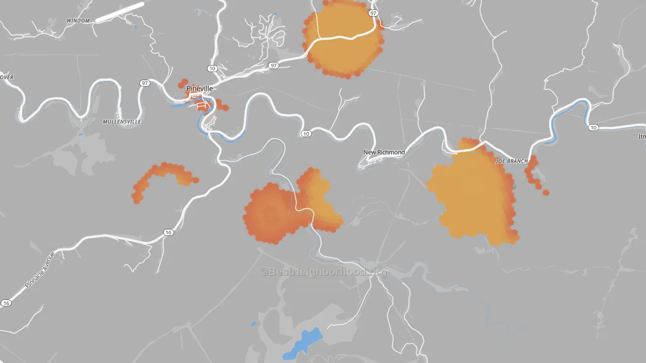 Bike Grade map of New Richmond, WV