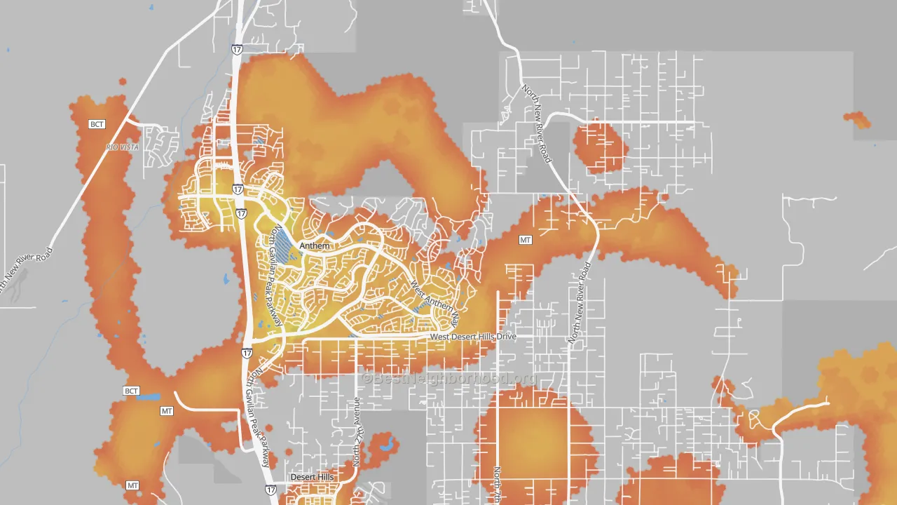Bike Grade map of New River, AZ