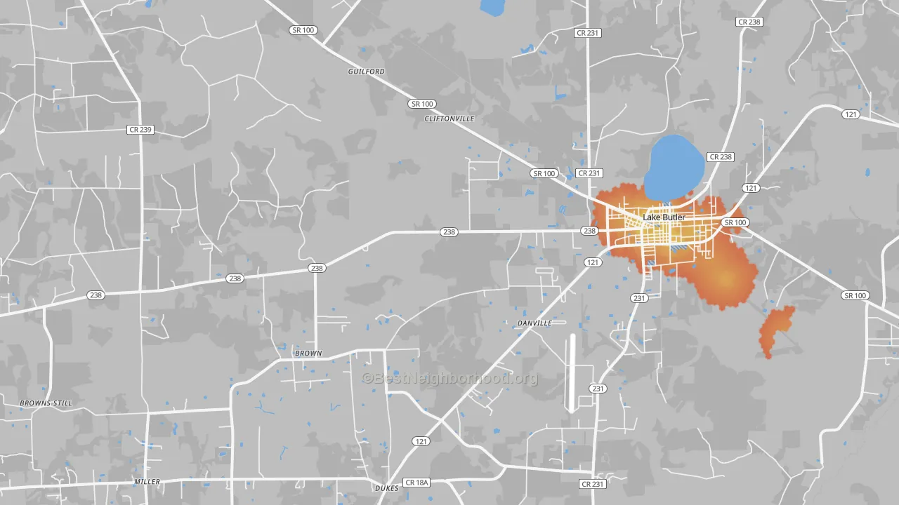 Bike Grade map of New River, FL