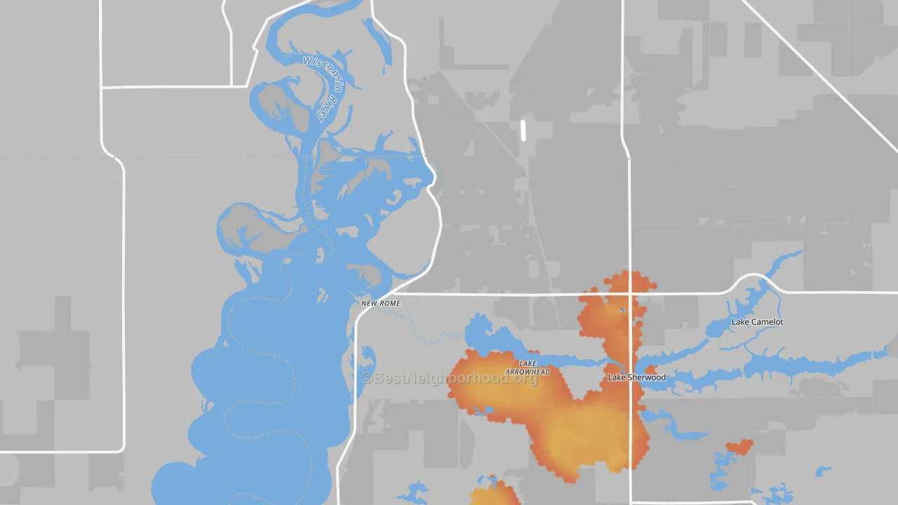 Bike Grade map of New Rome, WI