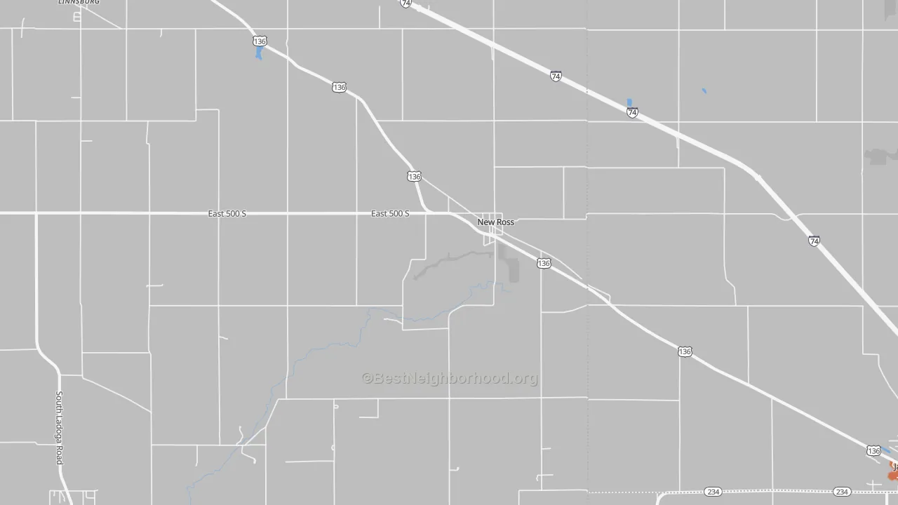 Bike Grade map of New Ross, IN