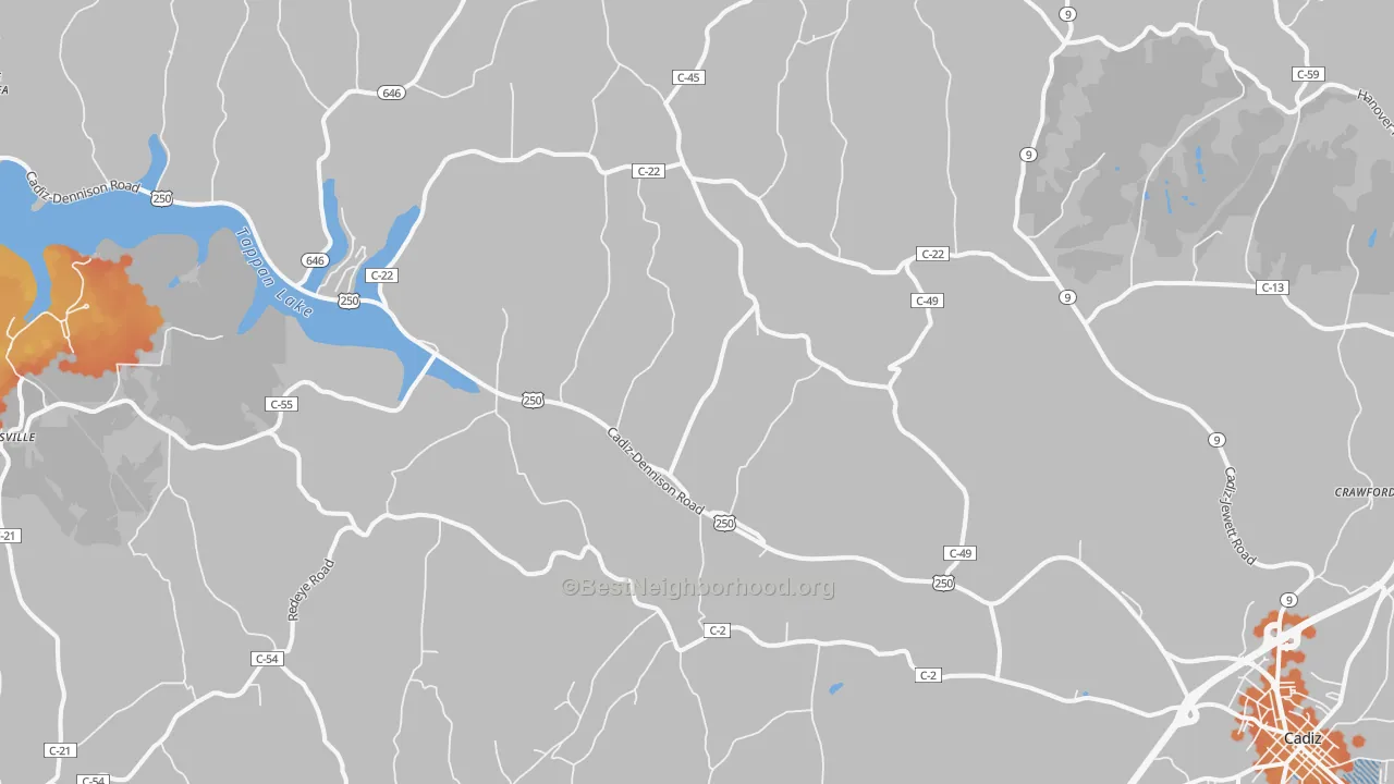 Bike Grade map of New Rumley, OH
