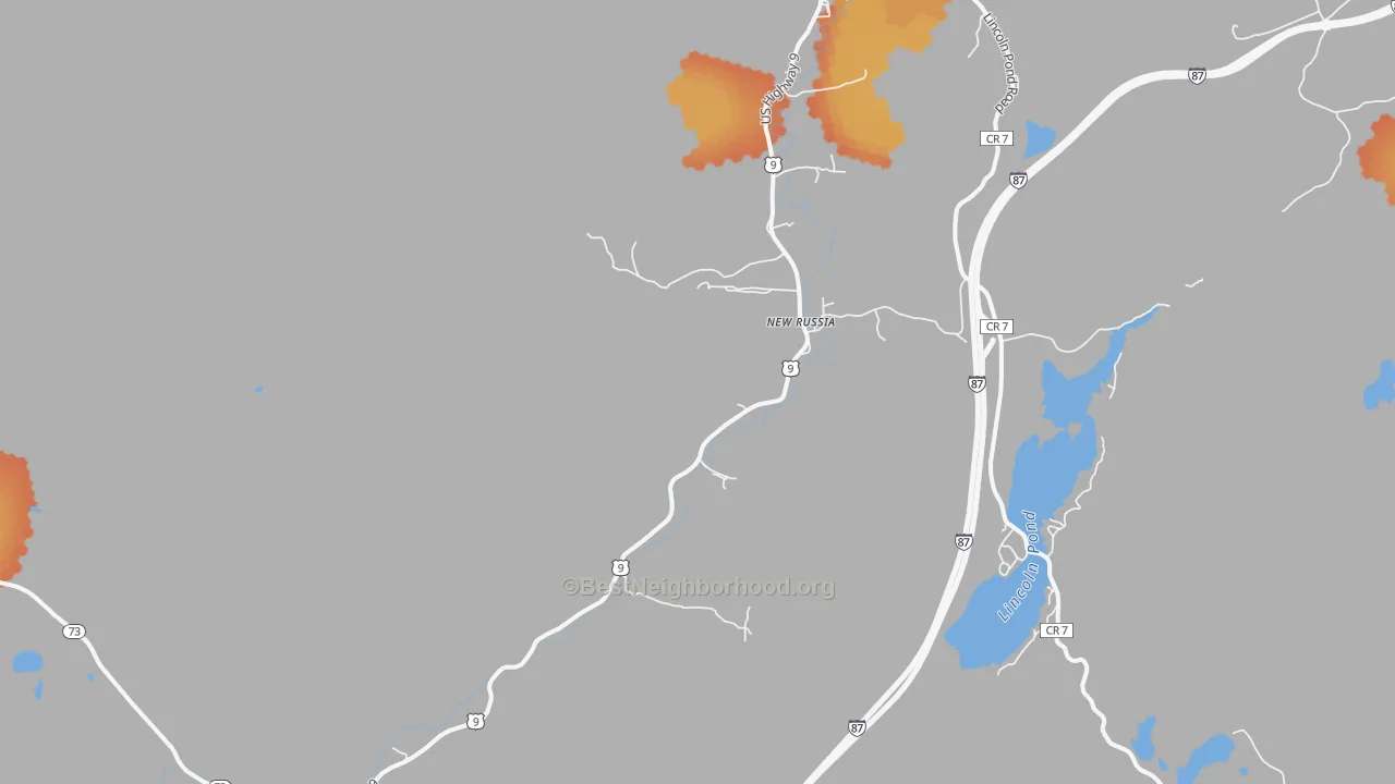 Bike Grade map of New Russia, NY