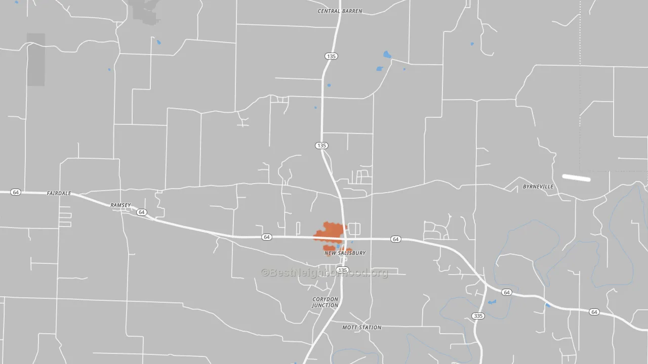 Bike Grade map of New Salisbury, IN