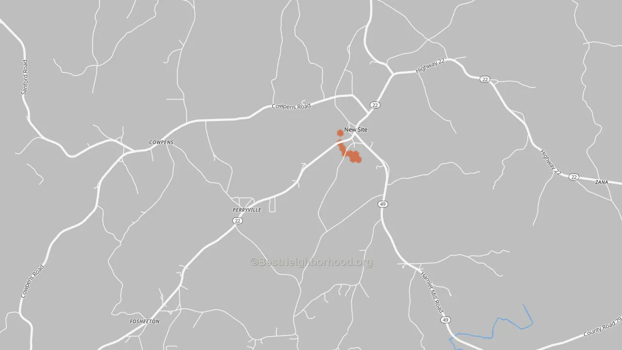Bike Grade map of New Site, AL