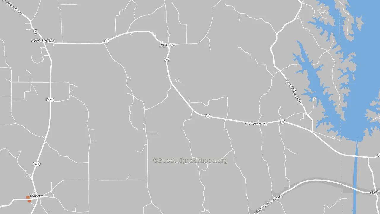 Bike Grade map of New Site, MS