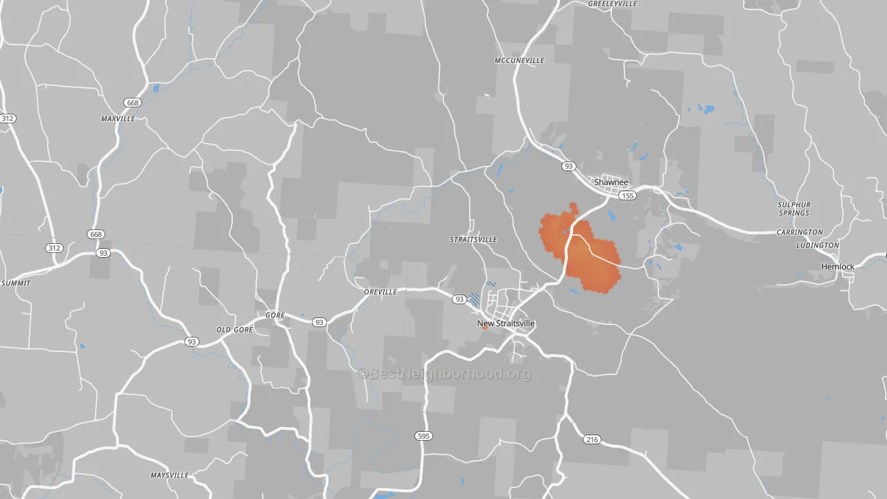 Bike Grade map of New Straitsville, OH