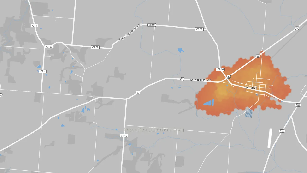 Bike Grade map of New Strasburg, OH