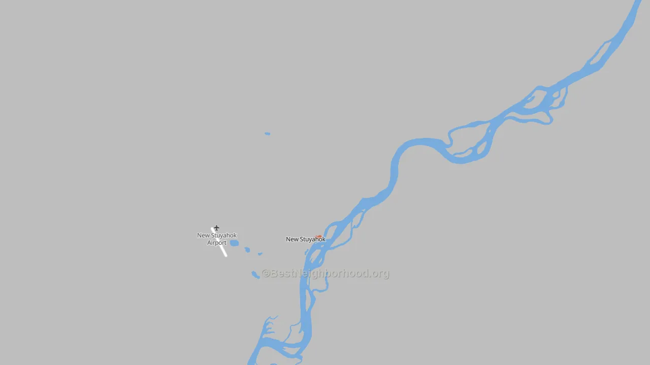 Bike Grade map of New Stuyahok, AK