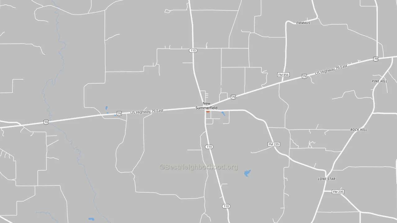 Bike Grade map of New Summerfield, TX