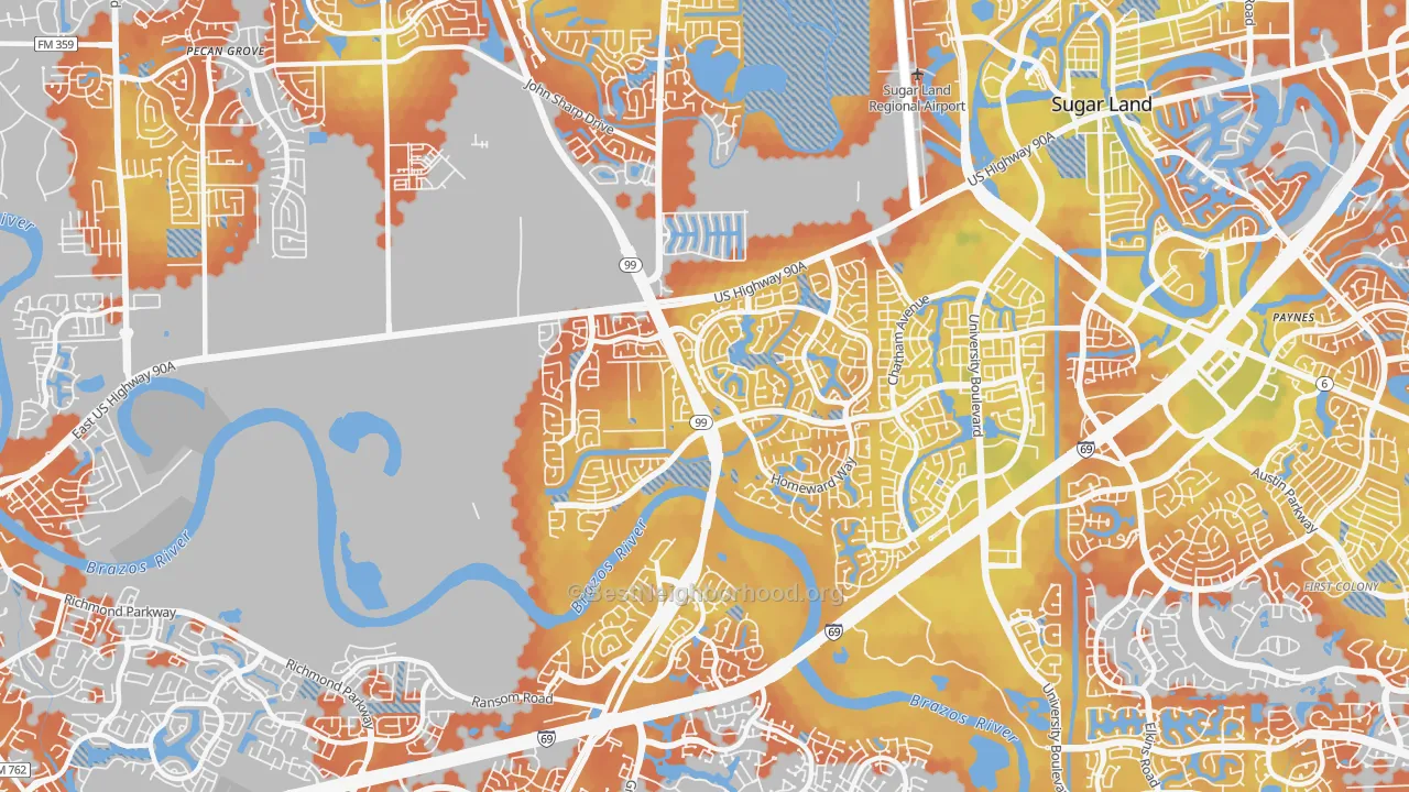 Bike Grade map of New Territory, TX
