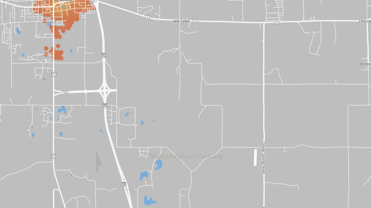 Bike Grade map of New Town, MS