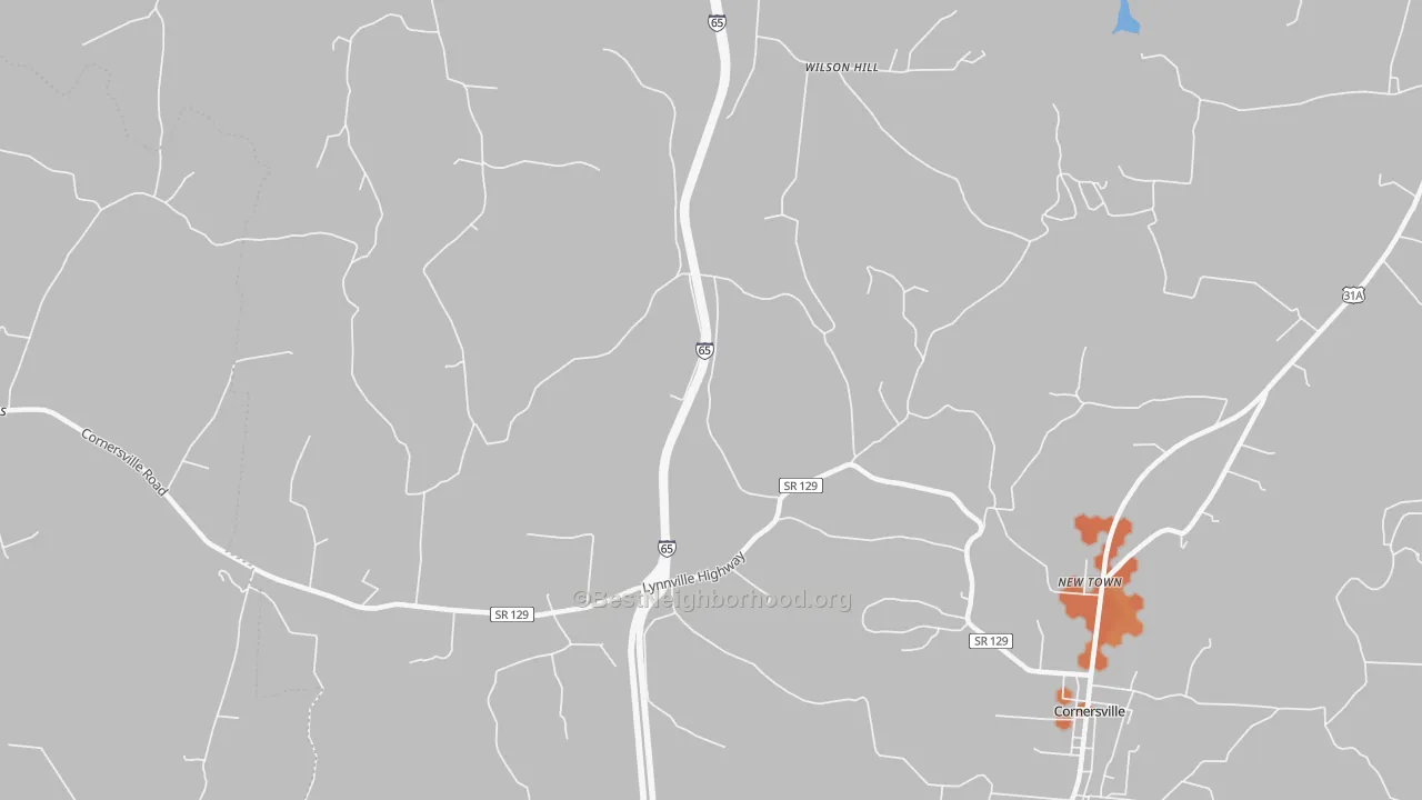 Bike Grade map of New Town, TN