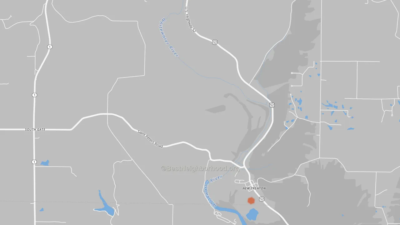 Bike Grade map of New Trenton, IN