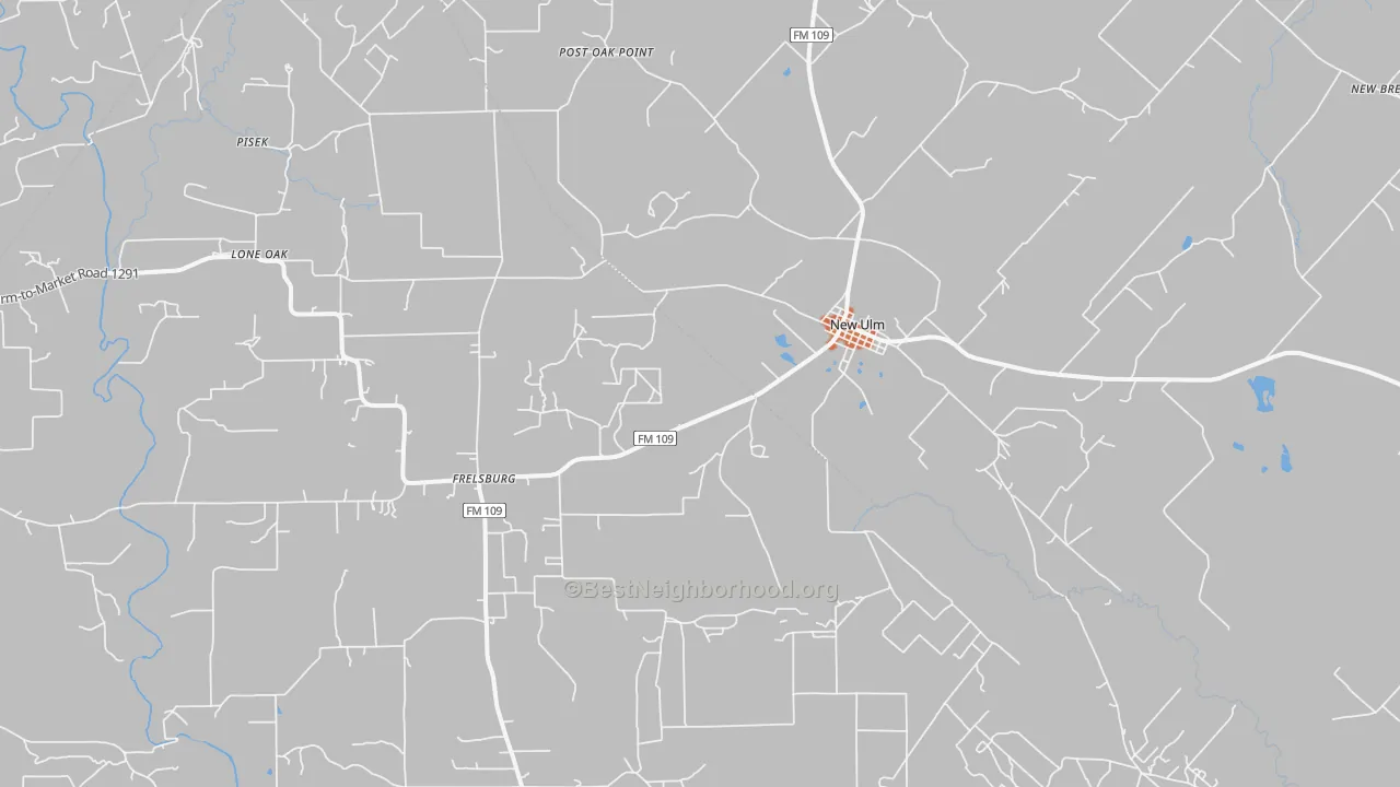 Bike Grade map of New Ulm, TX
