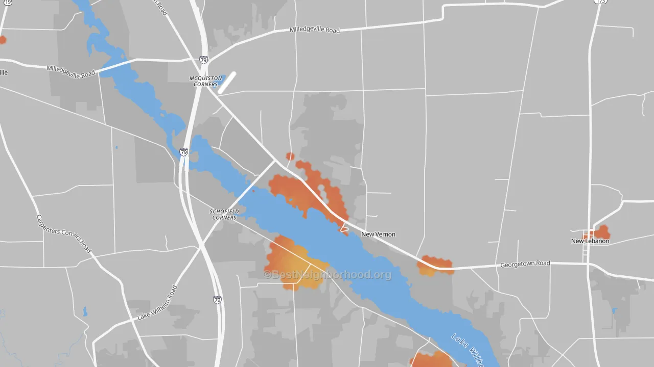 Bike Grade map of New Vernon, PA