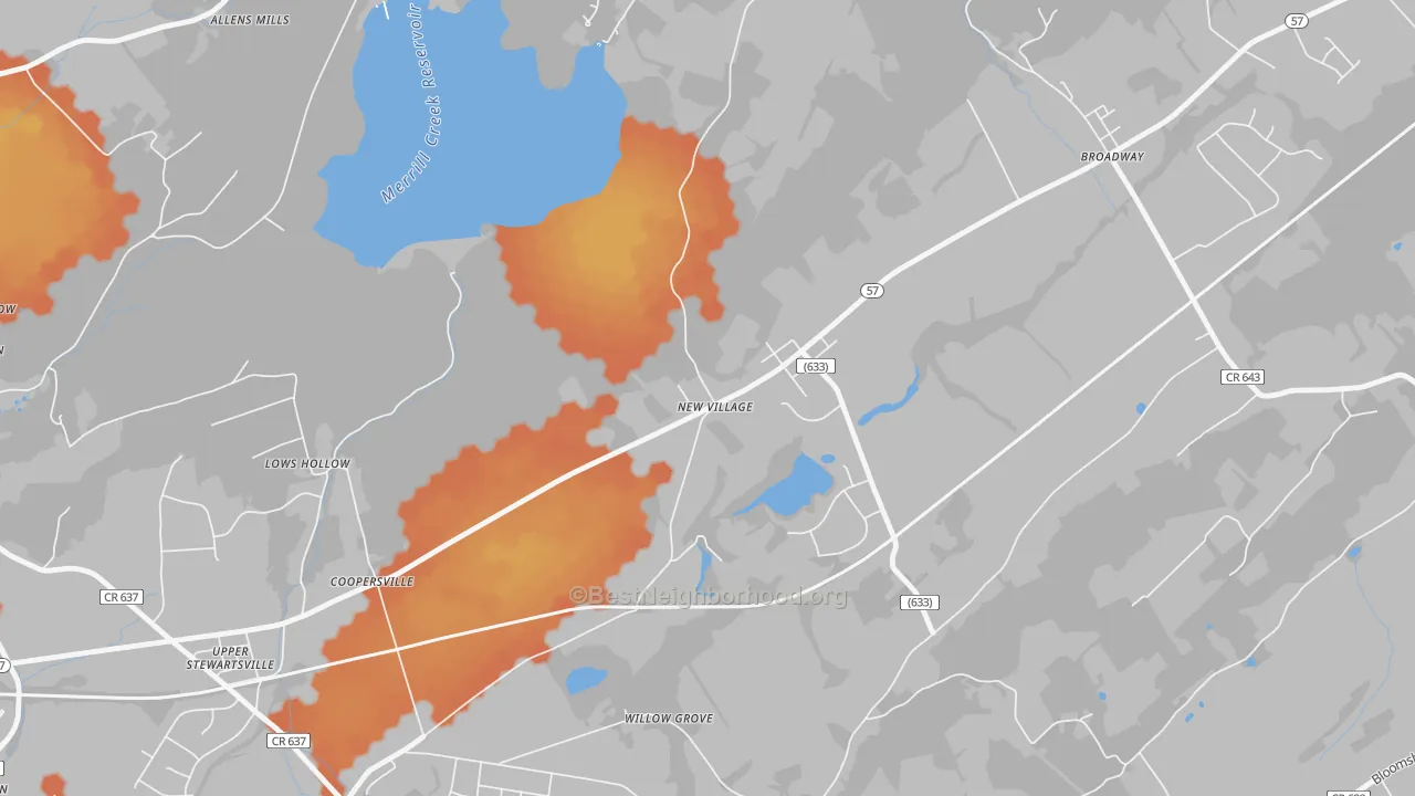 Bike Grade map of New Village, NJ