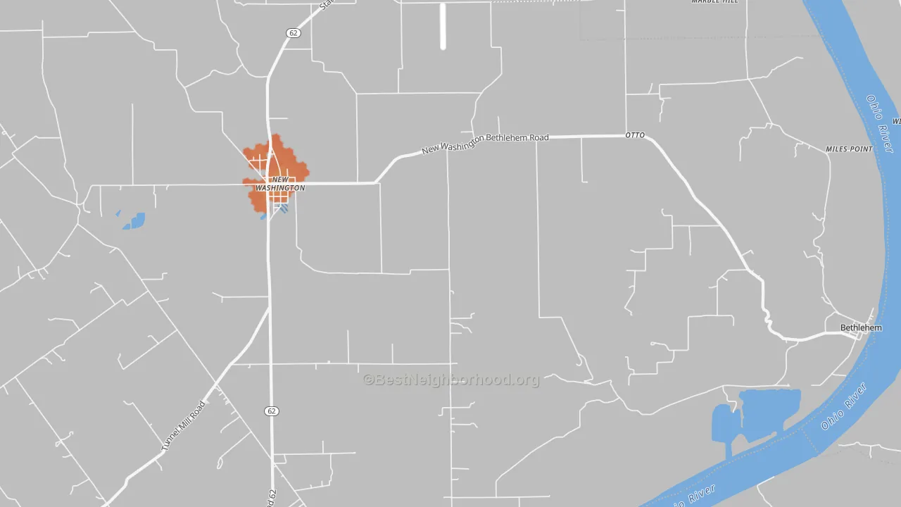 Bike Grade map of New Washington, IN