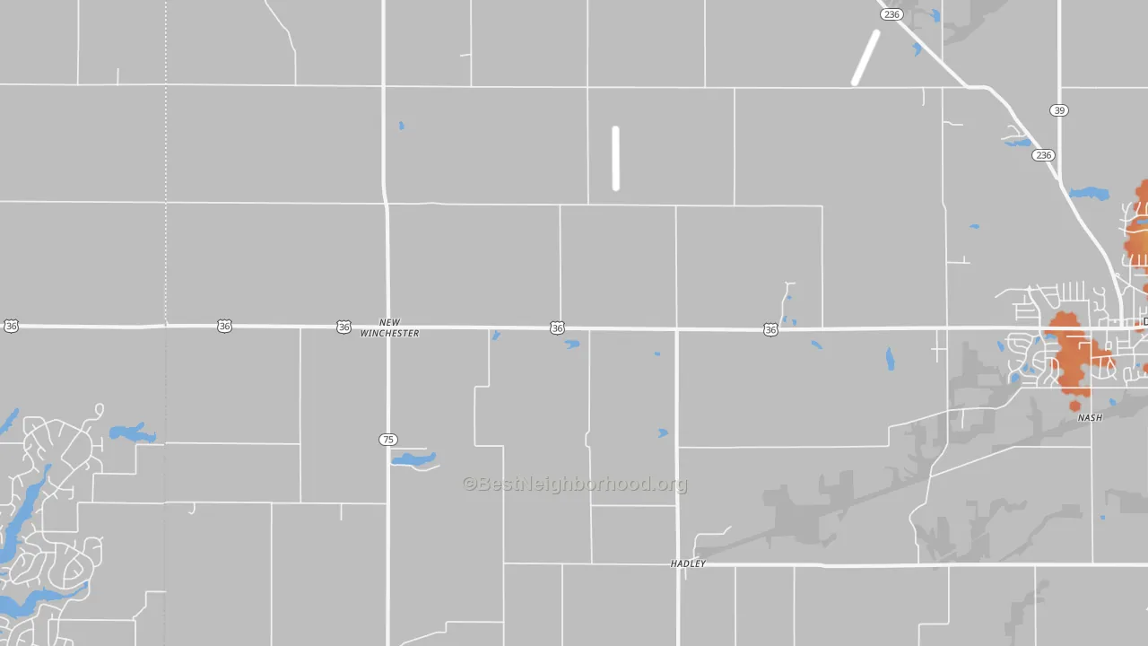 Bike Grade map of New Winchester, IN