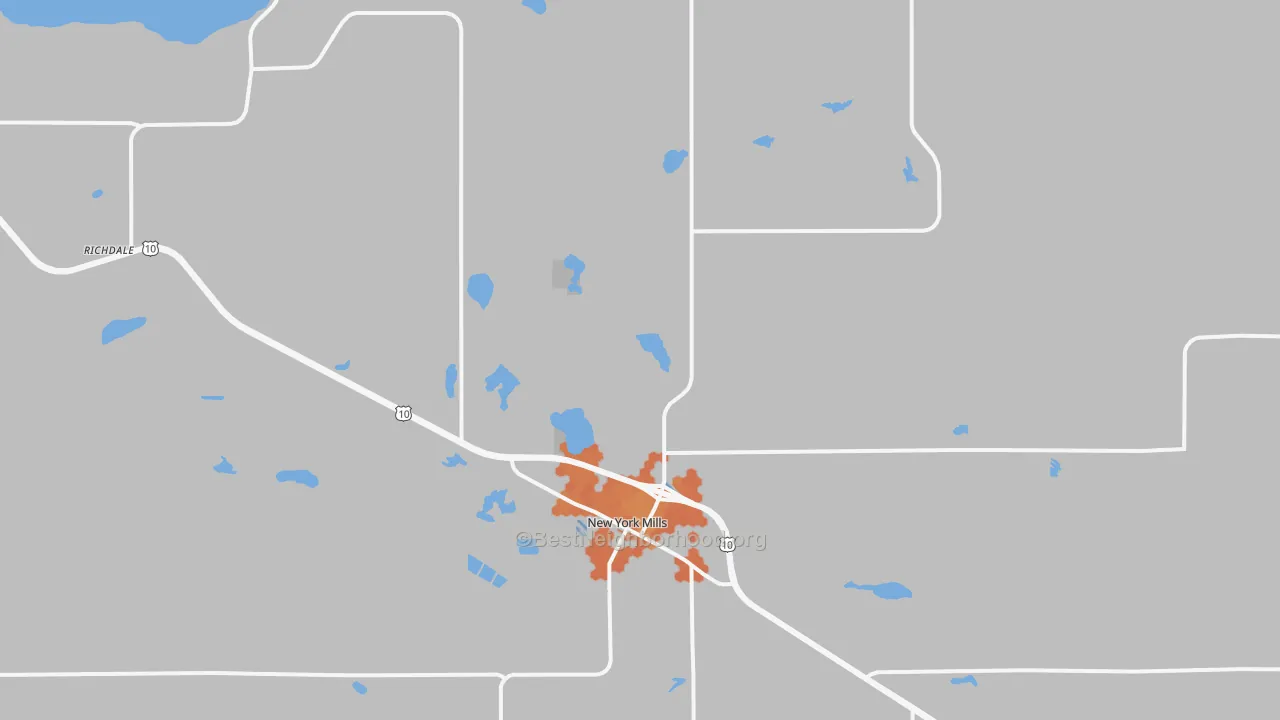 Bike Grade map of New York Mills, MN