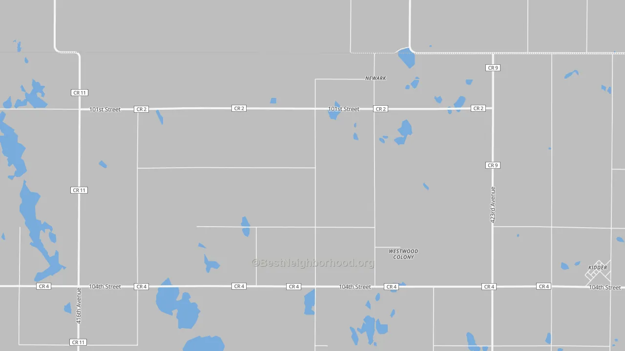 Bike Grade map of Newark, SD