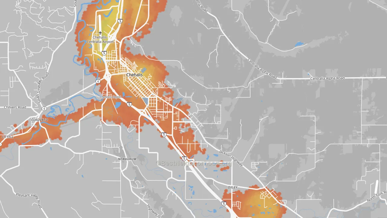 Bike Grade map of Newaukum, WA
