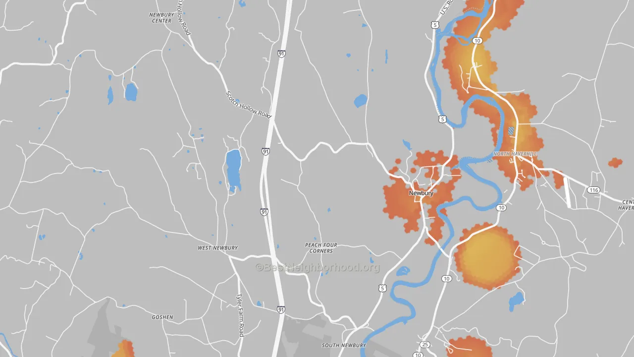 Bike Grade map of Newbury, VT