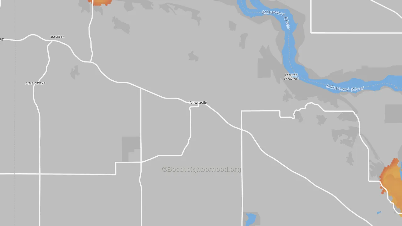 Bike Grade map of Newcastle, NE