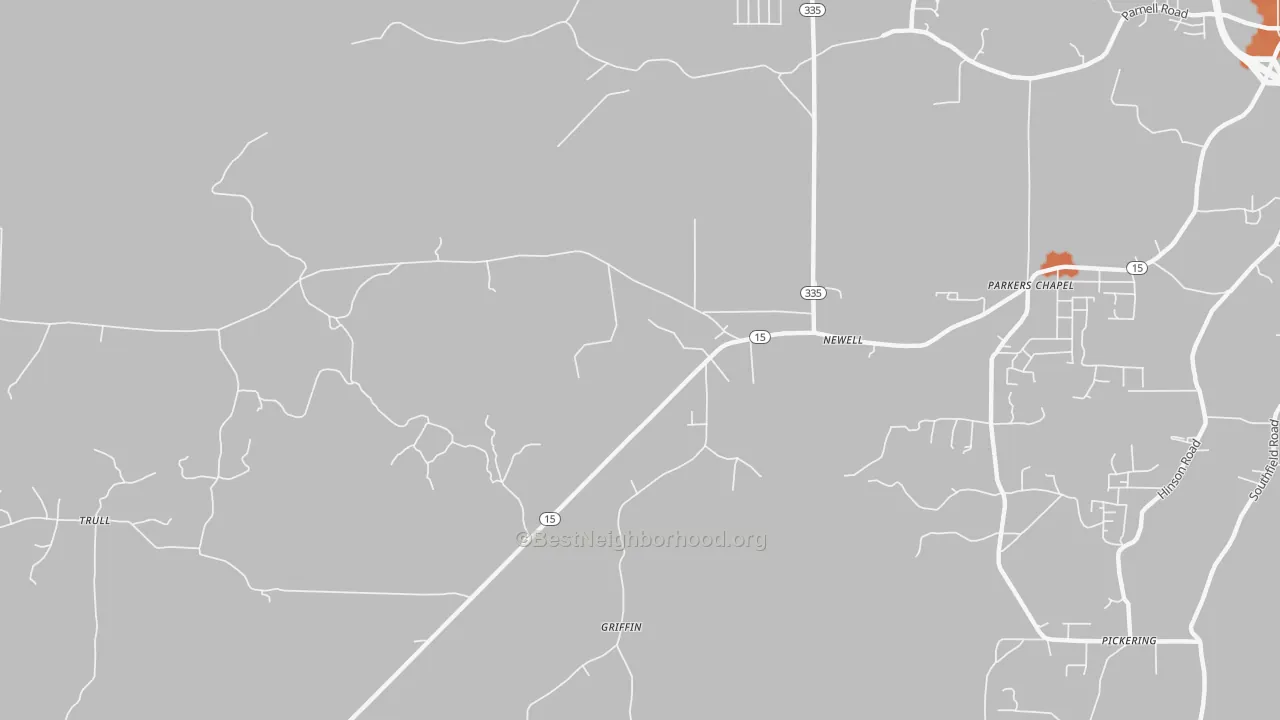 Bike Grade map of Newell, AR