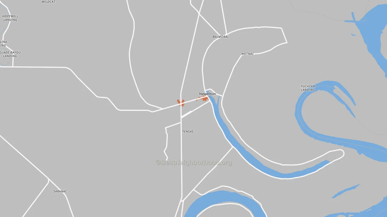 Bike Grade map of Newellton, LA