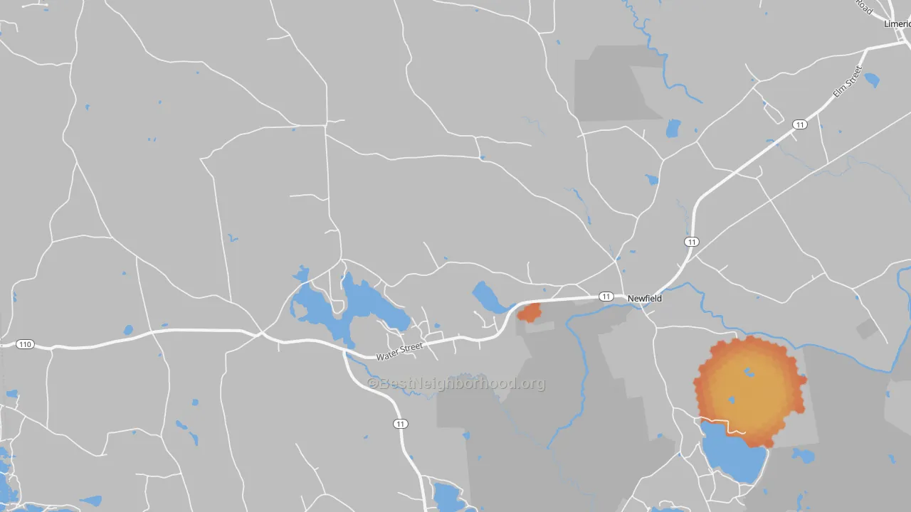 Bike Grade map of Newfield, ME