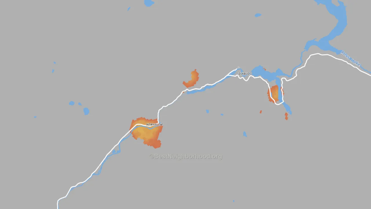 Bike Grade map of Newhalem, WA
