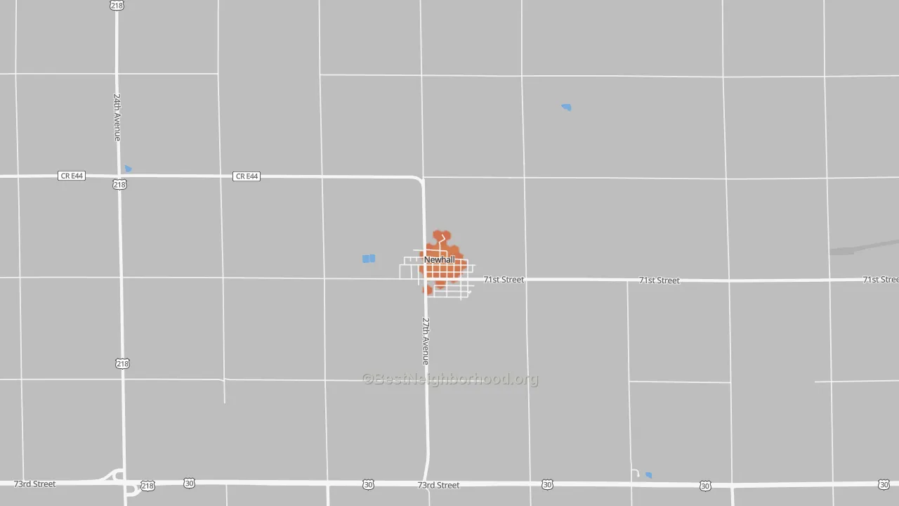 Bike Grade map of Newhall, IA