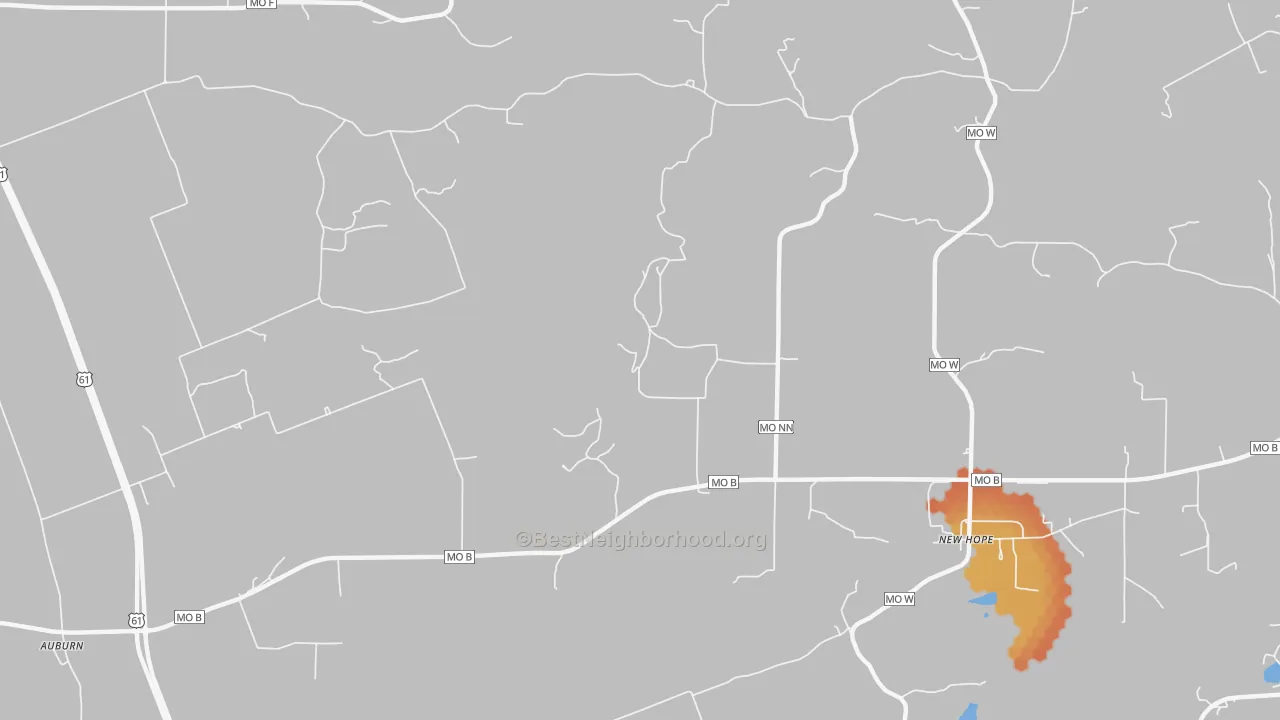 Bike Grade map of Newhope, MO