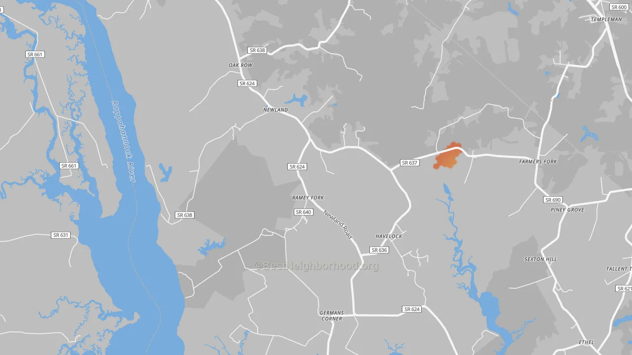 Bike Grade map of Newland, VA