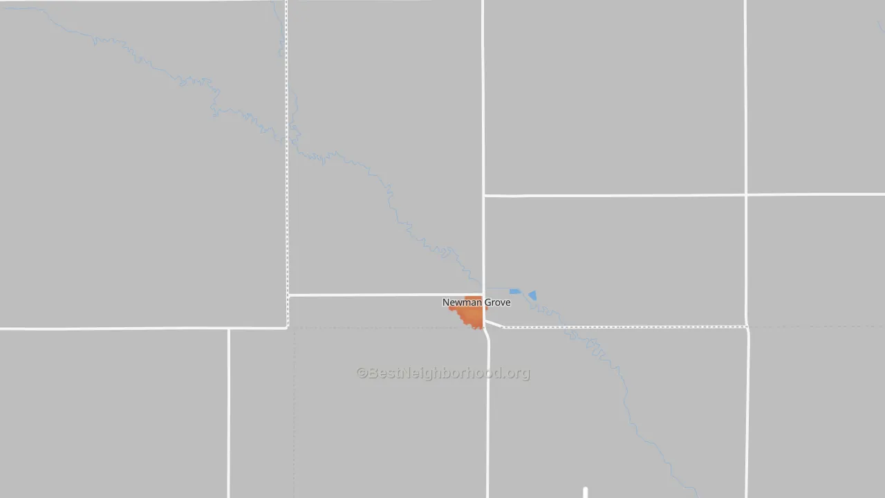 Bike Grade map of Newman Grove, NE