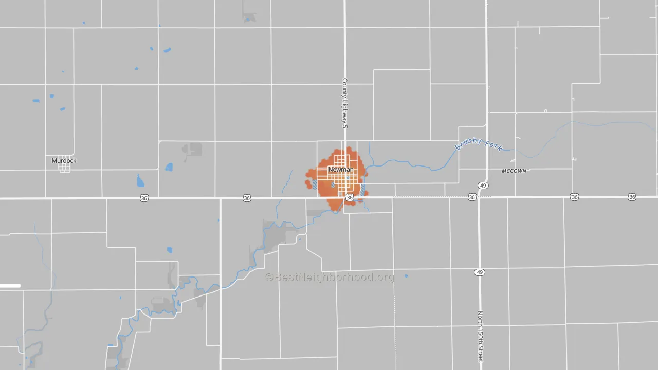 Bike Grade map of Newman, IL