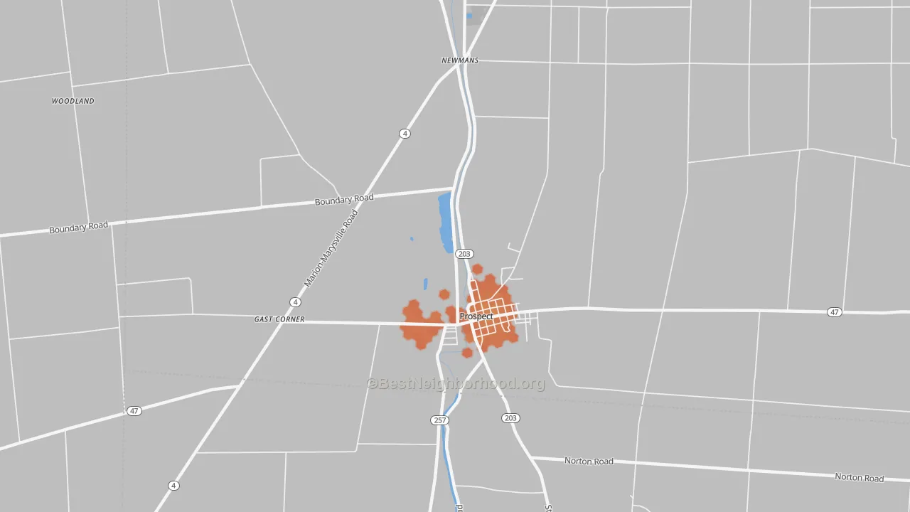 Bike Grade map of Newman, OH