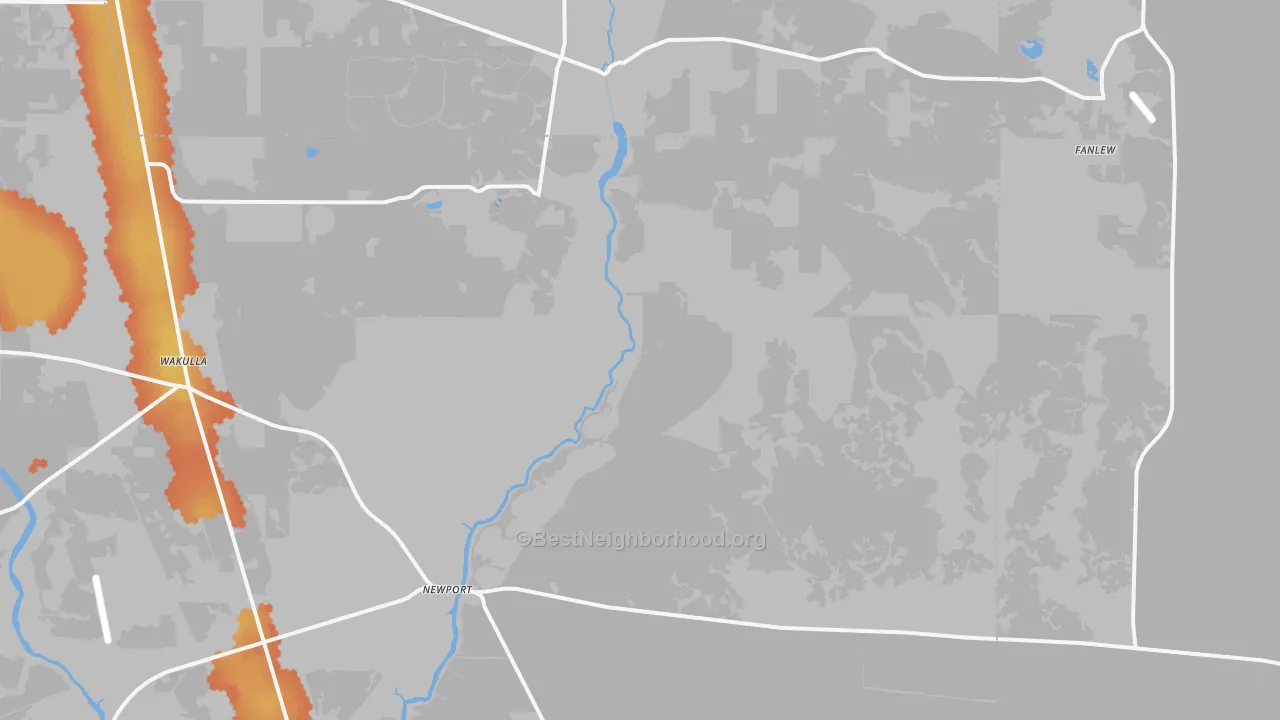 Bike Grade map of Newport, FL
