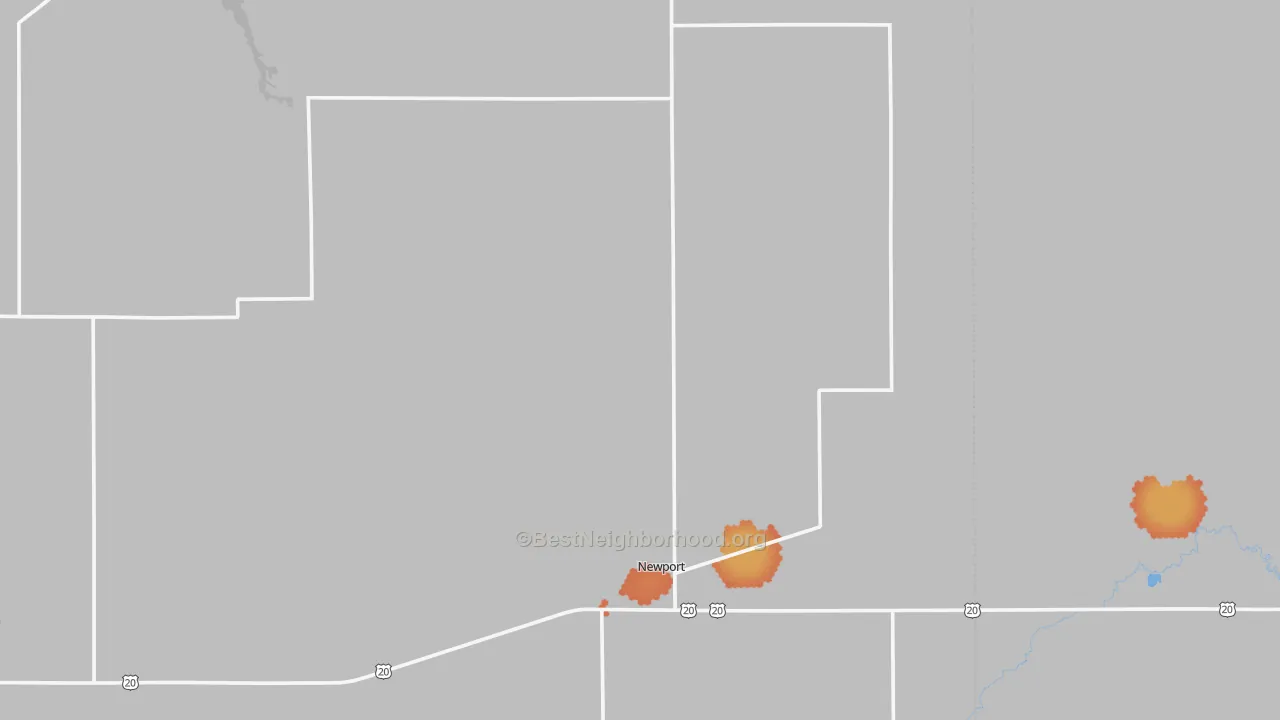 Bike Grade map of Newport, NE