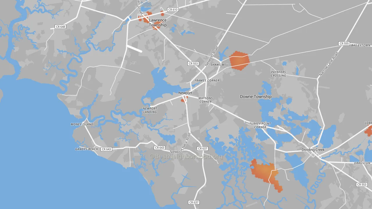 Bike Grade map of Newport, NJ