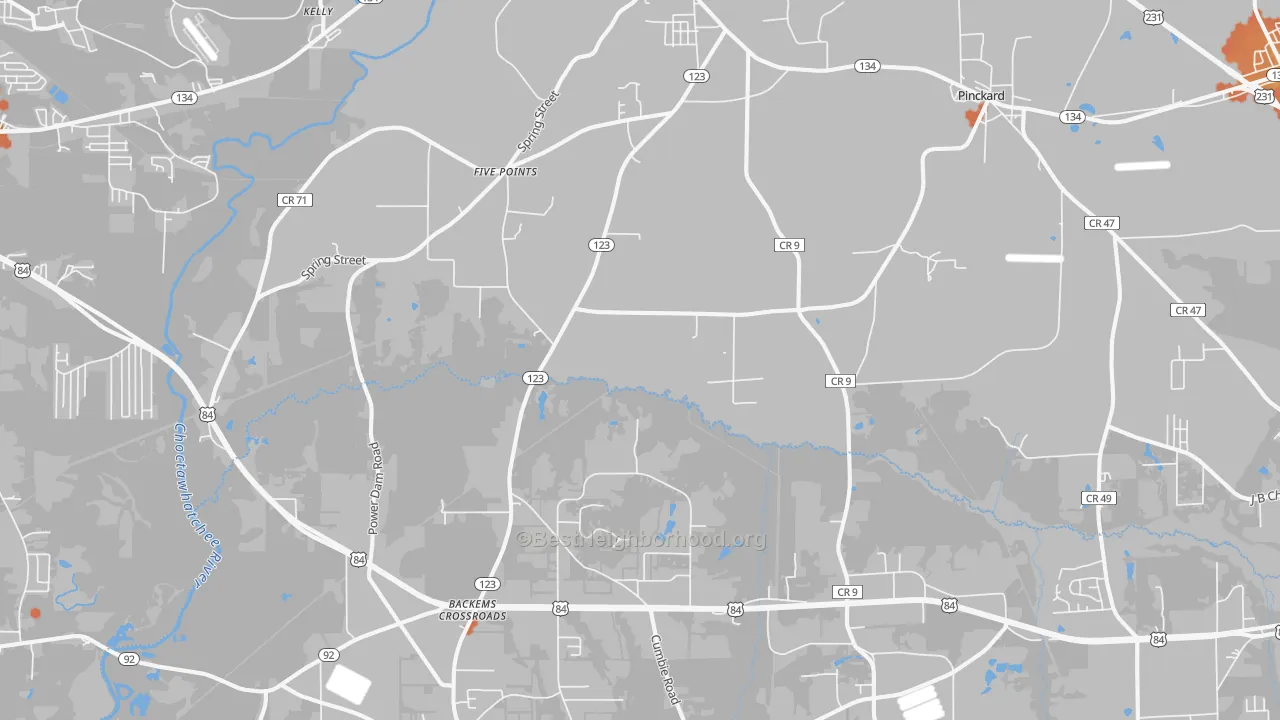 Bike Grade map of Newton, AL