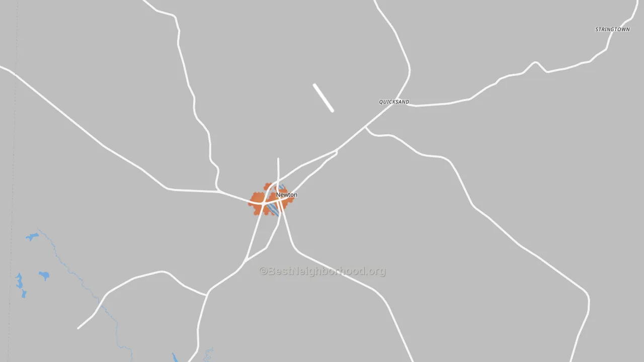 Bike Grade map of Newton, TX