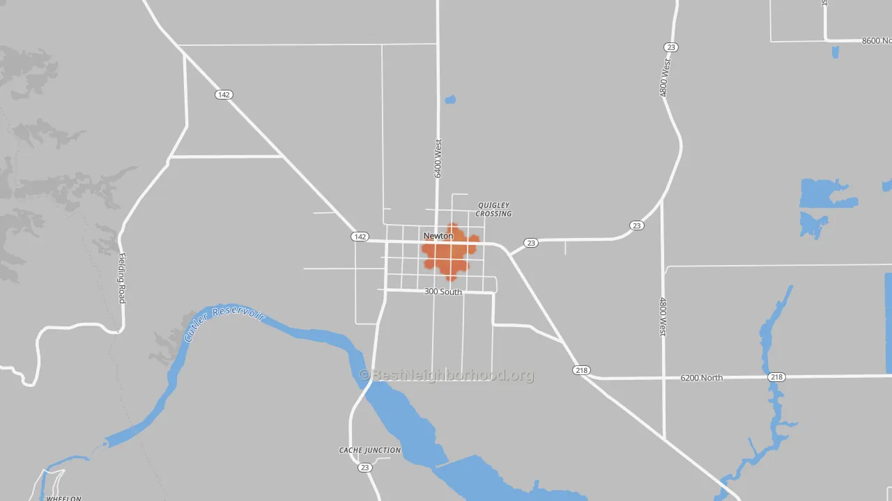 Bike Grade map of Newton, UT