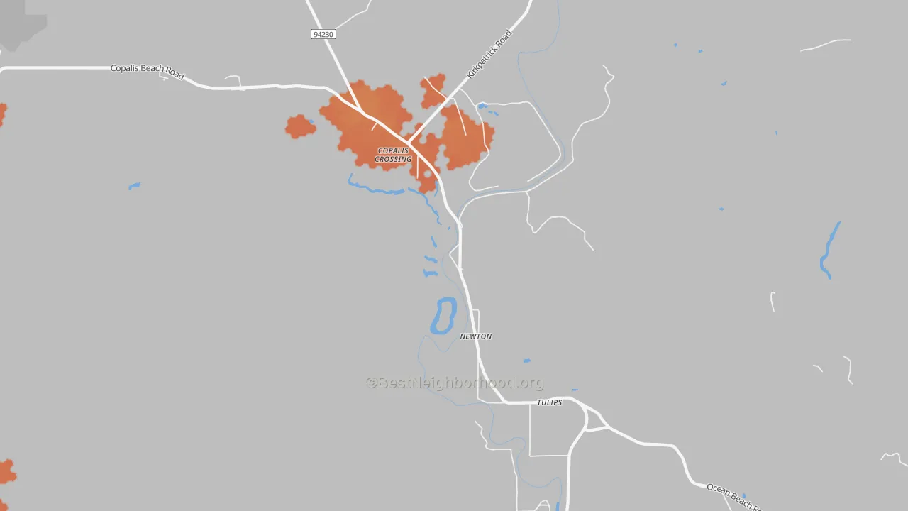 Bike Grade map of Newton, WA
