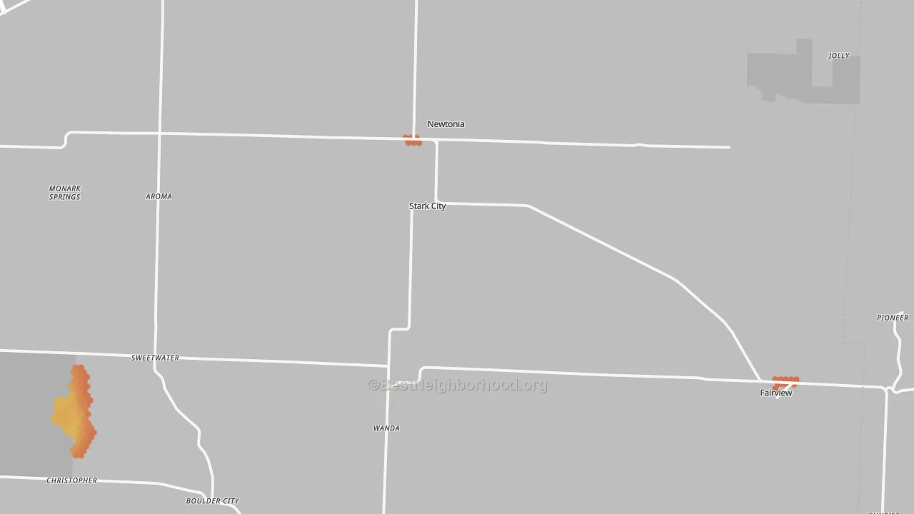 Bike Grade map of Newtonia, MO
